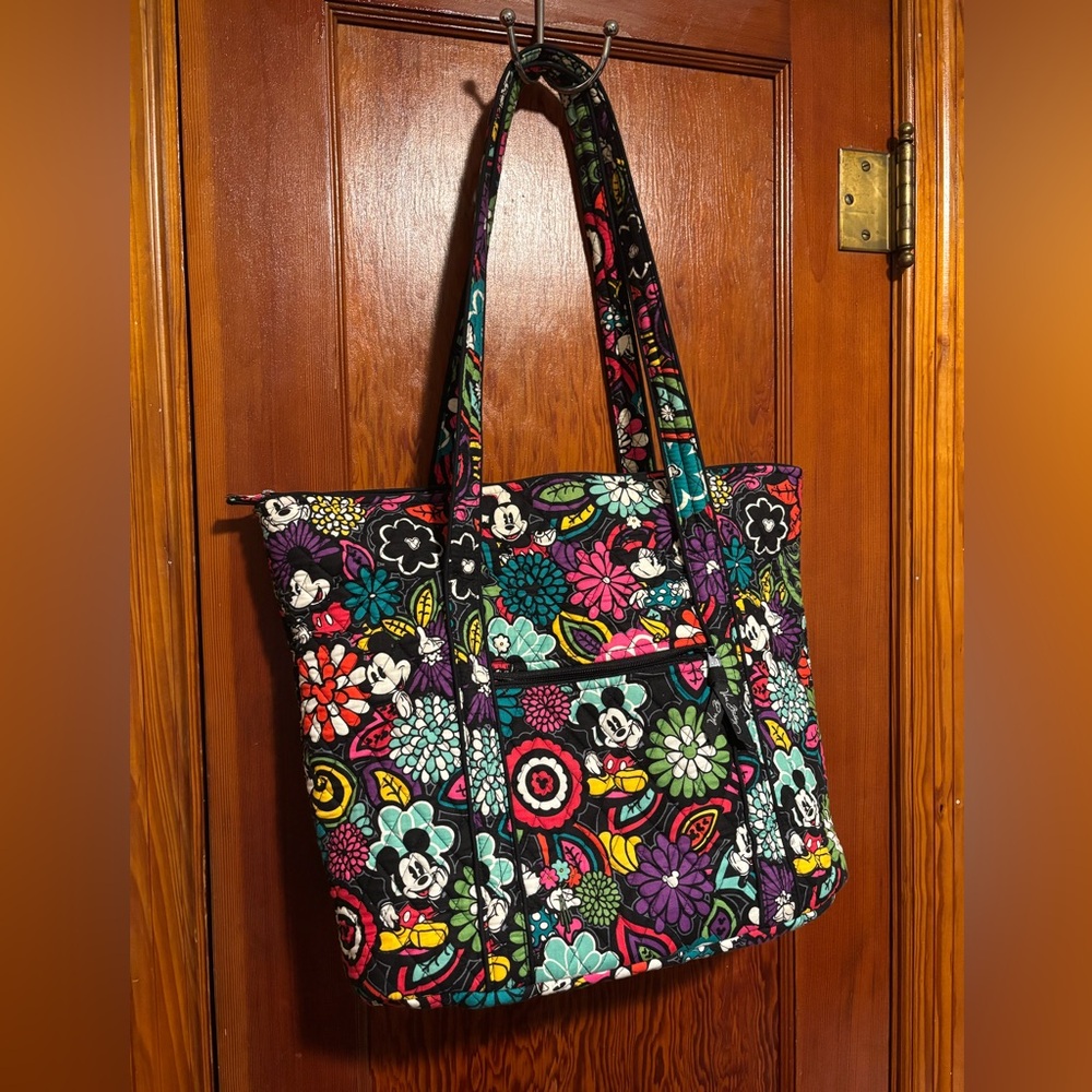 VERA BRADLEY DISNEY PARKS Magical Blooms Mickey Black Floral Tote Bag - Picture 6 of 7